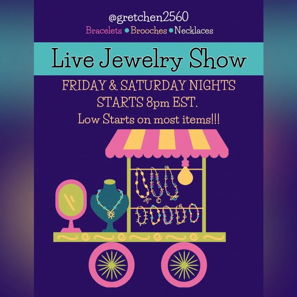 LIVE JEWELRY SHOW!! LIKE AND SHARE TO BE NOTIFIED💗♥️ - Picture 1 of 14